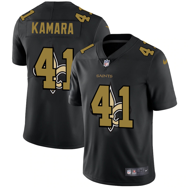 Men's New Orleans Saints #41 Alvin Kamara 2020 Black Shadow Logo Limited Stitched Jersey